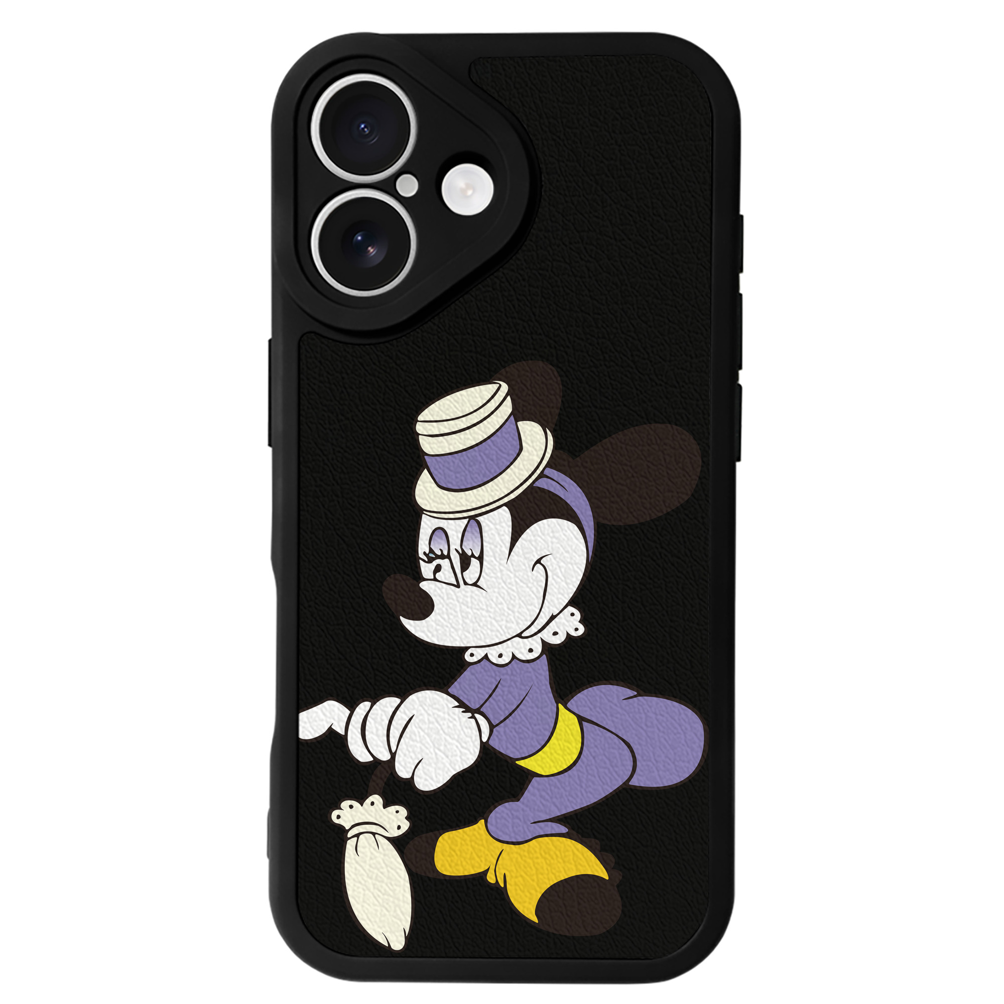 （画像用） ミッキーマウス Mickey Mouse 【iPhone 16シリーズ対応】シリコンスマホケース（レザー調） 材質：シリコン